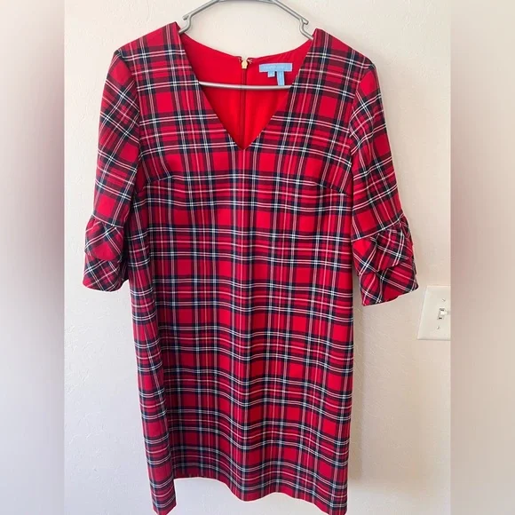 Draper James Checkered Ruffle Sleeve Dress - Picture 2 of 4